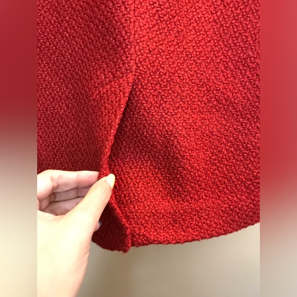NWT Anthropologie Rich Red Textured Skirt - Picture 3 of 5